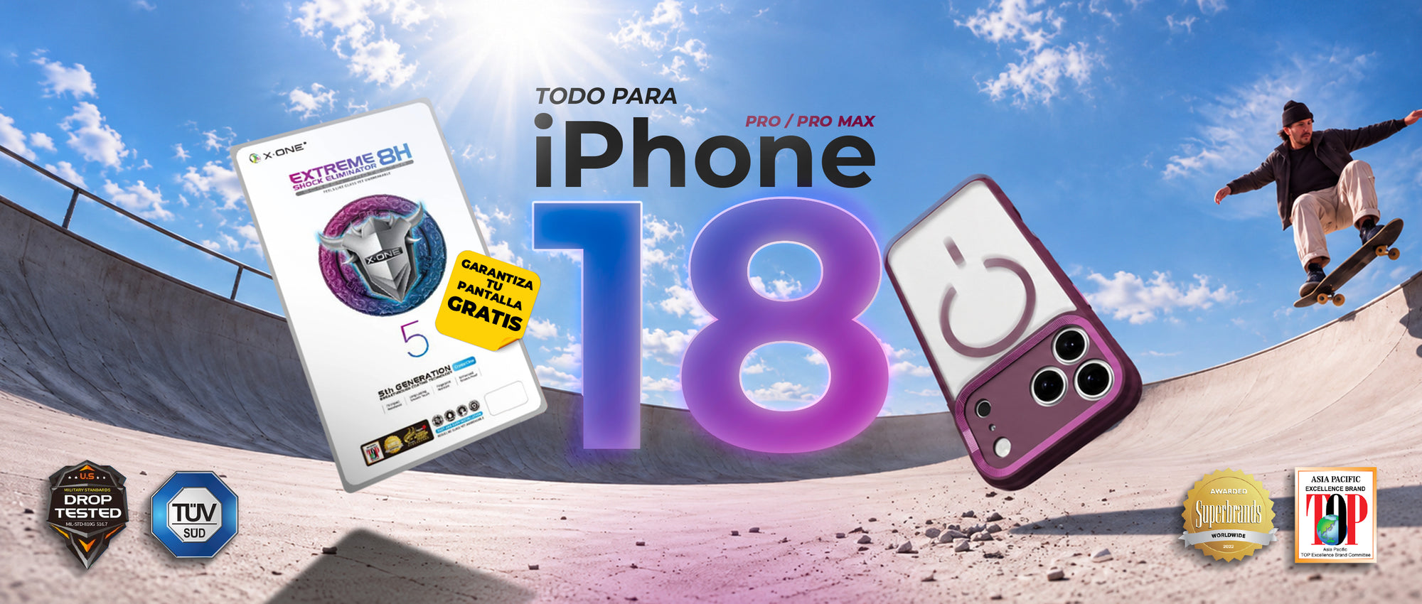 Protección para iPhone 18 series. Garantiza tu pantalla con X-ONE