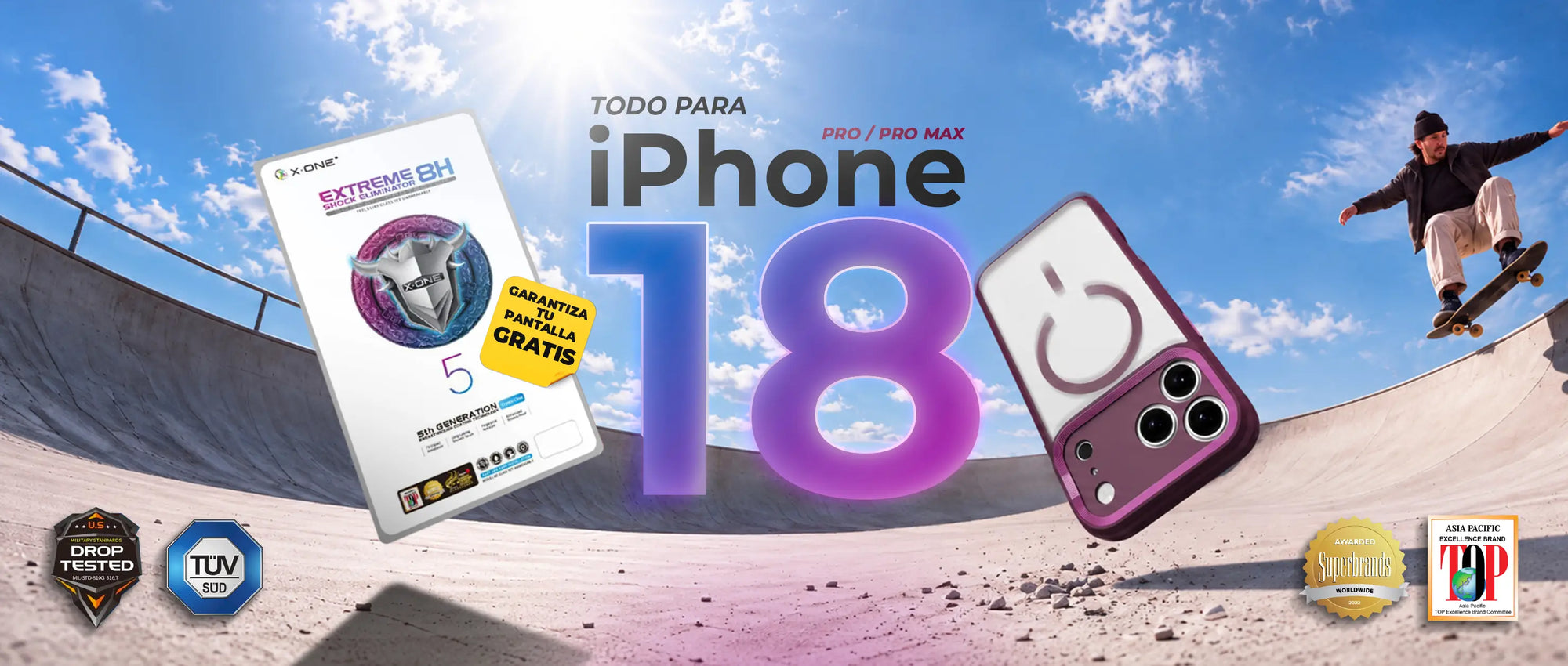 Protección para iPhone 18 series. Garantiza tu pantalla con X-ONE