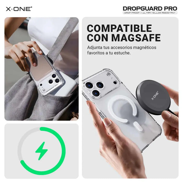 Carcasa Glitter Magsafe + Lámina Extreme HD 5ta iPhone 17 Pro / Pro Max