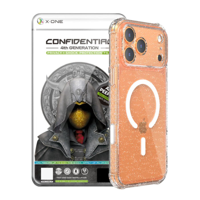 Carcasa Glitter Magsafe + Lámina Confidential iPhone 17 Pro / Pro Max