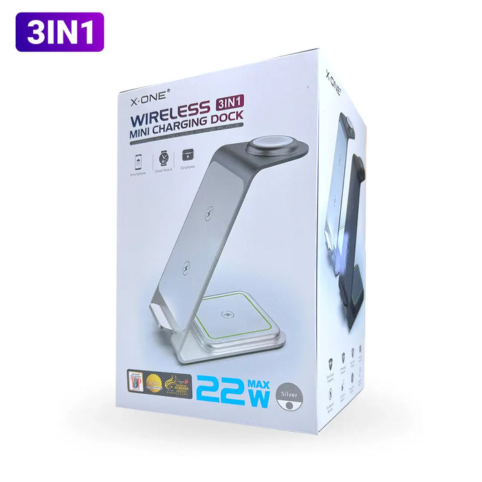 Dock 3 en 1 Cargador Inalámbrico 22w Max, incluye cable